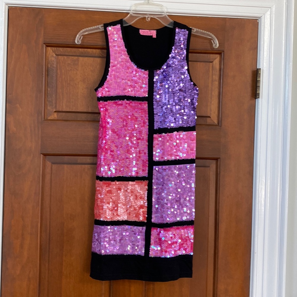 Haven Girl jersey style sequined tank dress.